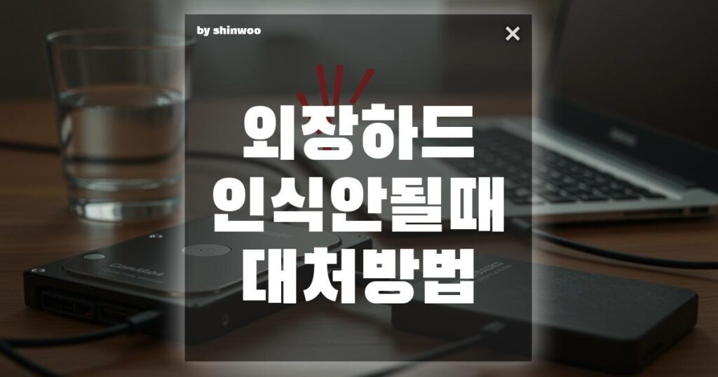 외장하드 인식 안될 때 대처 방법