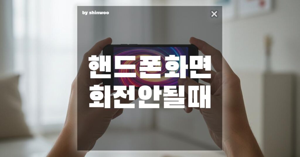 핸드폰 화면 회전 안될 때, 1분만에 해결하는 설정법
